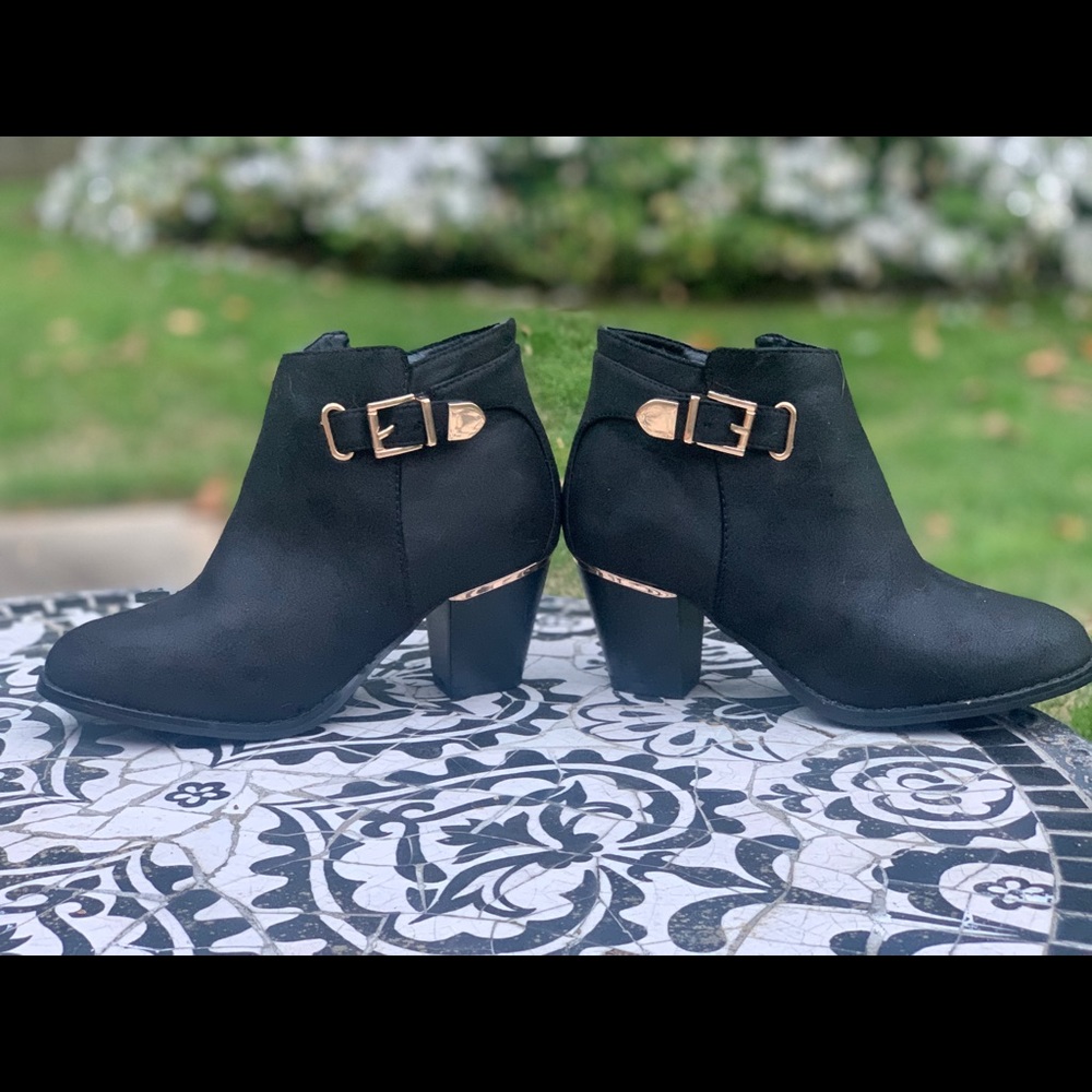 Black and Gold Ankle Boots